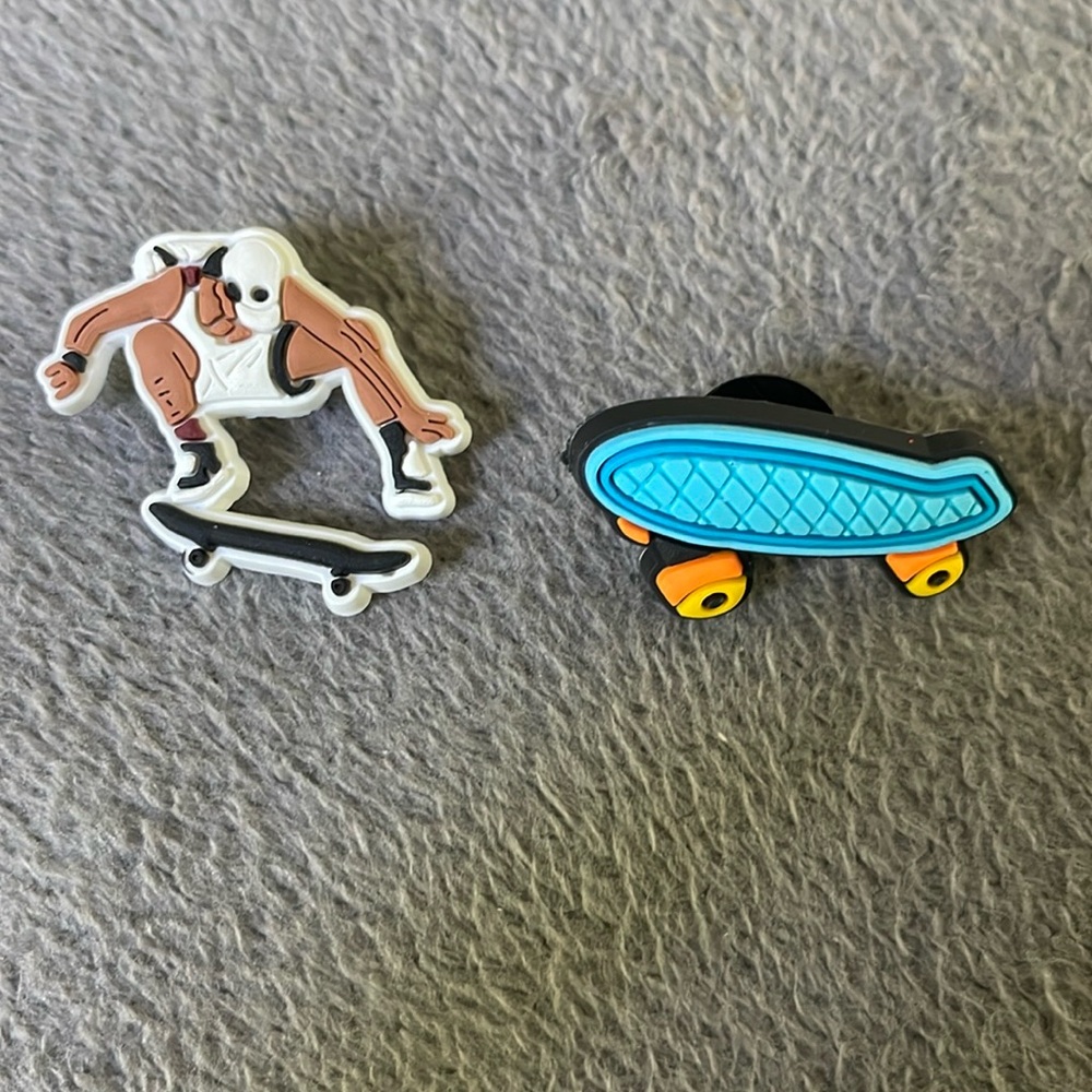Skateboarding skateboard Croc charms new set of 2